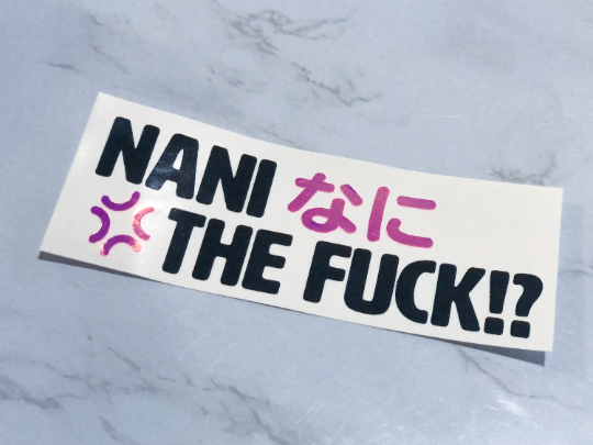 Nani the Fuck Sticker (White Font)